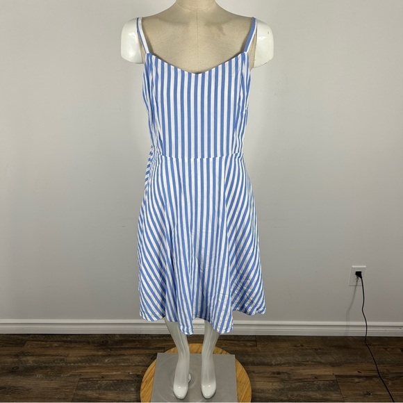 💕 Old navy Blue and White Striped Women's Dress L - Picture 3 of 12